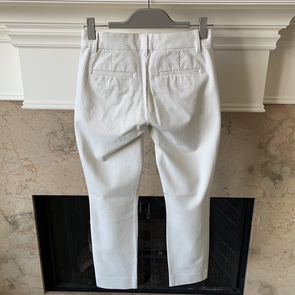GAP Signature Skinny Ankle White Striped Pants- 2 - Picture 3 of 4
